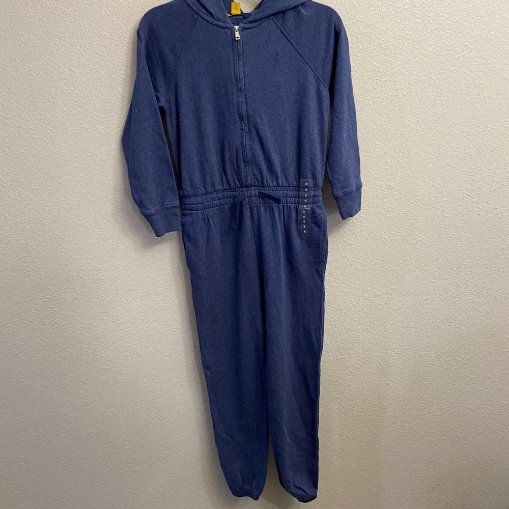 Polo Ralph Lauren Girls Spa Terry Hooded Jumpsuit Romper Blue Size 6‎ NEW L/S
